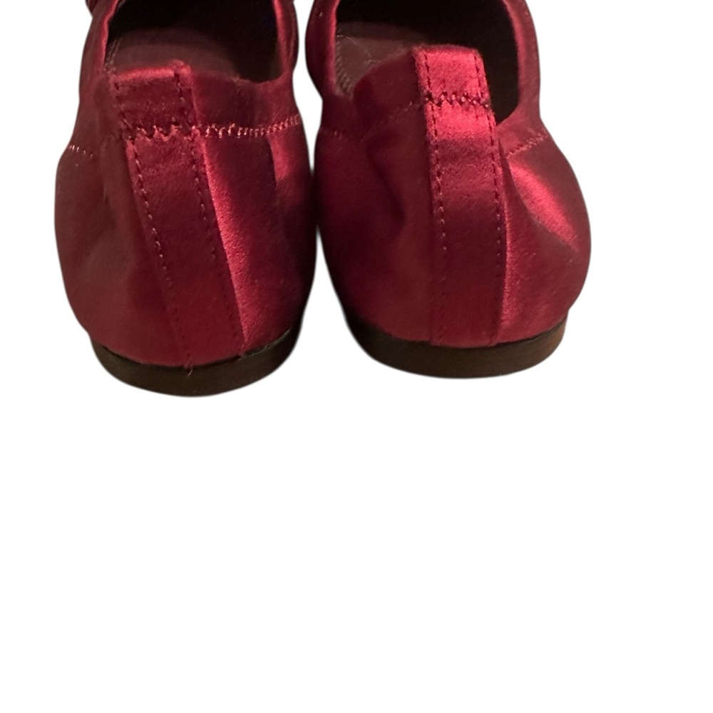 Tory Burch Burgundy Velvet Bow Flats - Picture 3 of 6